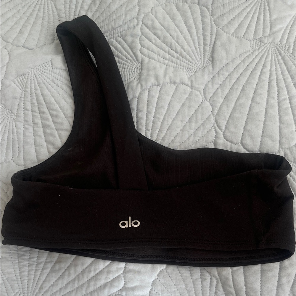 ALO Yoga Black One-Shoulder Sports Bra